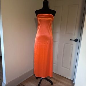 Elegant Orange Strapless Dress